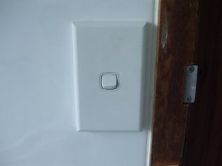 Conventional 240v switch used in the bathroom for 12 volt fluoro