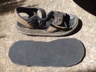 The Cut Out Blank next to the Sandal