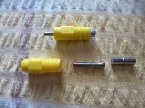 Poultry Nipple Waterer assembled (above) and exploded (below)