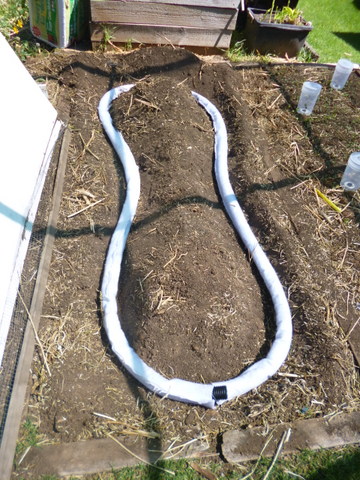 Buried pipe during installation