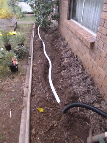 Buried pipe irrigation installed