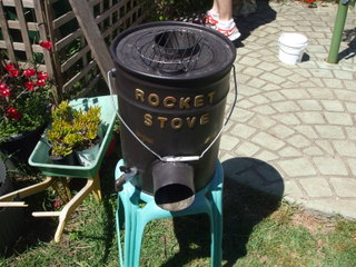 Water heating rocket stove
