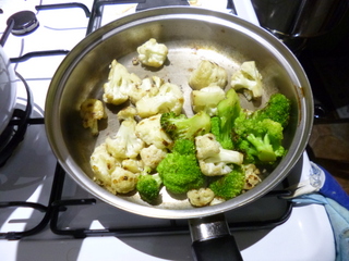 Freshly Cooked Broccoli and Cauliflower Mix