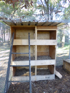 Machinery box recycled into nesting boxes