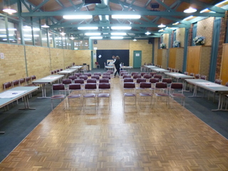 The Hall, facing the audience