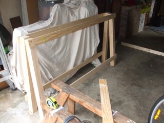 Legs with top and bottom rails in place