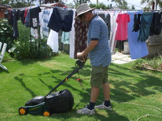 Just me and my electric mower!