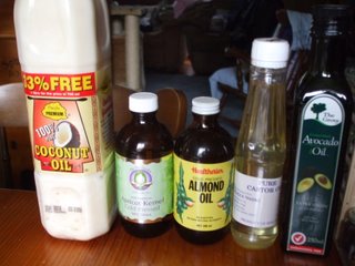 A selection of oils used in the soap
