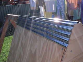 Detail showing corrugated iron top